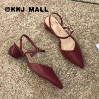 KKJ MALL WomenS High Heels 4Cm Heel Height Thick Heel Pointed Toe All-Match Elegant Sandals Comfortable Pu Leather Durable Work Shoes Holiday Casual WomenS Shoes