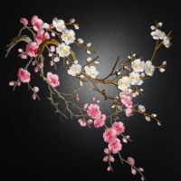 2pcs Plum Blossom Flower Applique Clothing Embroidery Patch Fabric Sticker Iron On Patch Craft Sewing Repair Embroidered  Furniture Protectors  Replac