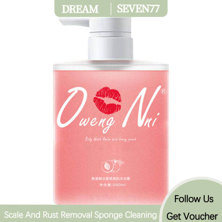Body Wash 680ml Honey Peach Amino Acid Shower Gel Niacinamide Whitening