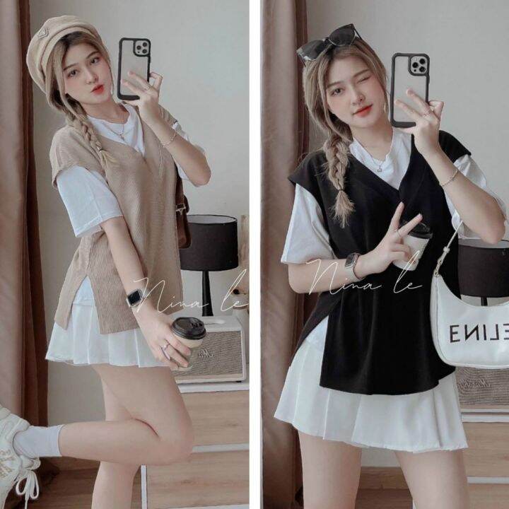 Set váy 2 dây kèm áo vest mỏng nữ Hanyza Store #47 Set váy 2 dây kèm áo vest mỏng nữ Hanyza Store