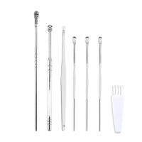 6PCS Stainless Steel Ear Pick Set Ear Cleansing Tool Set Ear Digging Spoon for Women Men Children