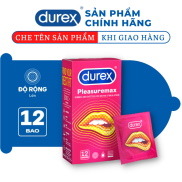 FREESHIP Bao cao su nam có gai Durex Pleasuremax gân gai li ti - Hộp 12C