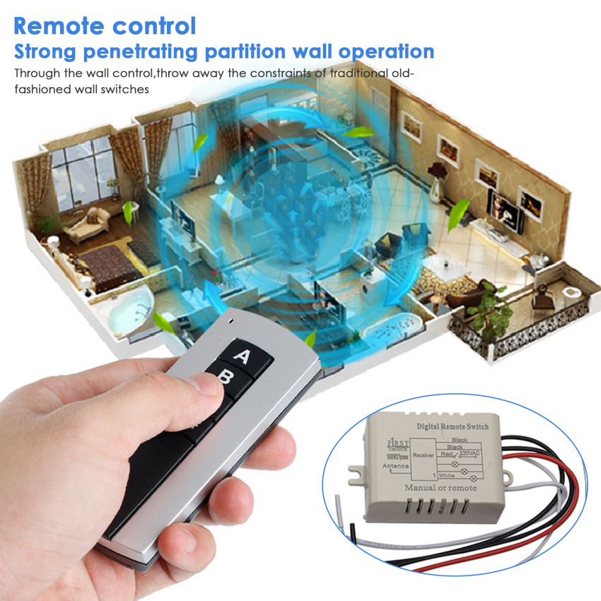 1/2/3 Channel Switch ON/OFF 110/220V Wireless Remote Control Switch Receiver Transmitter for Lamp Light Electrical Equipments