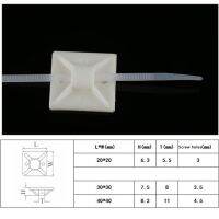 แพ็ค 10 พลาสติก 20 * 20 ที่ยึดสายรัดแบบมีกาวในตัว, ชิ้นส่วนตำแหน่งถ้วยดูดลวดสีขาว