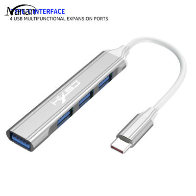 USB ฮับ4ฮับ USB พอร์ต USB บางมินิอะแดปเตอร์ข้อมูลดองเกิลมีพอร์ตพร้อมสายเคเบิลสำหรับแฟลชไดร์ฟเครื่องพิมพ์แล็ปท็อป PC