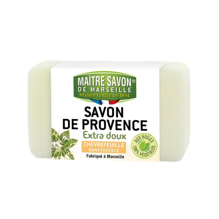 maitre-savon-de-provence-สบู่ก้อนออร์แกนิค-กลิ่นฮันนี่ซัคเคิ่ล-extra-doux-honeysuckle-100-g-or-200-g