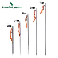 Boundless Voyage Tent Pegs Heavy Duty Titanium Alloy Nails 20cm 24cm 30cm 35cm 40cm Camping Stakes Hard Ground Pins Storage Bag