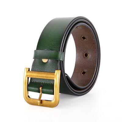 Ladies Belt Leather Cowhide With Coat 3.7CM Wide Girdle Outer Dress Belt Female D-Shaped Alloy Buckle Fashion Designer Belt