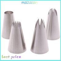 mazalan 4pcs ท่อไอซิ่งขนาดใหญ่ nozzlepastry Tips ขนมเค้กชุดสแตนเลส