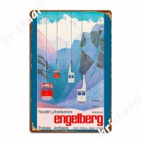 Zhongqingshop Engelberg สวิตเซอร์แลนด์สกีโปสเตอร์ป้ายโลหะ-Retro Wall Plaque สำหรับปาร์ตี้,ผับ,หรือตกแต่งบ้าน-คุณภาพสูงดีบุกป้ายโปสเตอร์