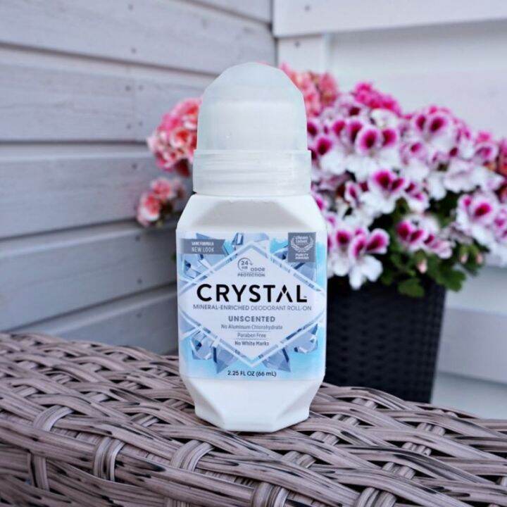 [PREORDER] BODY DEODORANT MINERAL ENRICHED DEODORANT ROLL ON UNSCENTED BY CRYSTAL (66 ML