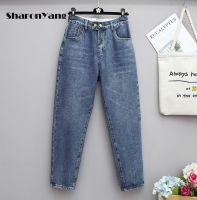 Large Size Mom Jeans Woman Elastic High Waist Loose Harem Pants Fat Sister Denim Pants XL-6XL Blue Baggy Jeans For Women