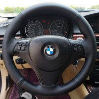 Custom Car Steering Wheel Braid Cover 100% Fit For BMW E90 320i 325i 330i 335i E87 120i 130i 120d Auto Interior Accessories Steering Wheels Accessorie