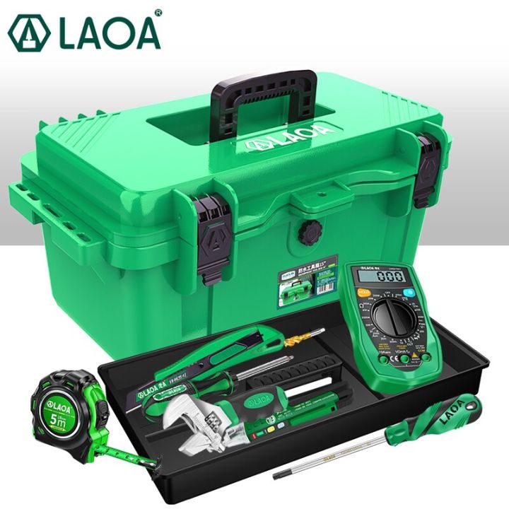 laoa-กล่องเครื่องมือกันน้ำ-ip67-กล่องเก็บเครื่องมือช่างไฟฟ้ากล่องเครื่องมือในครัวเรือนแบบพกพาวัสดุ-pp-หนา