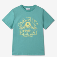 พร้อมส่ง GANNI เสื้อยืดสีเขียว ลาย ganni gym แท้100% พร้อมป้ายห้อย