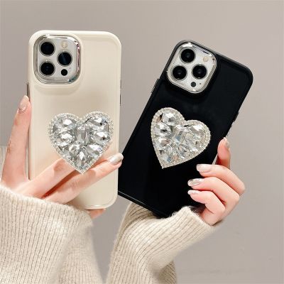 [Free ship] High-grade emotional love rhinestone stand 13Promax/14Pro mobile phone case suitable for soft 12Pro/XR