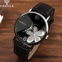 {zhiyun Watchshop} Yazole นาฬิกาผู้หญิงแฟชั่นสายหนังดอกไม้หญิงนาฬิกาสุภาพสตรีควอตซ์นาฬิกาข้อมือ M Ontre F Emme Relógio Feminino