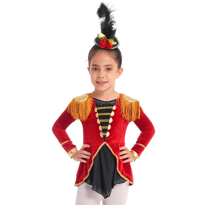 kid-girl-circus-ringmaster-costume-long-sleeves-tassel-leotard-dress-bodysuit-children-halloween-cosplay-carnival-party-dress-up