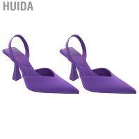 COD Huida Women Sandals  High Heel Rubber Purple Heels Pumps for Ofiice