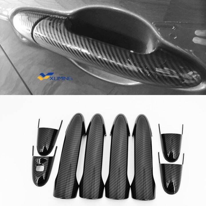 Xuming For Perodua Bezza Carbon Fiber Pattern Car Door Handle Cover Bezza Outer Door Handle Trim