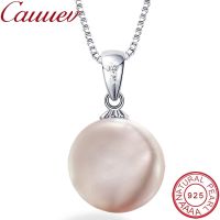 Big Natural pearl coin necklace 925 Sterling Silver Jewelry 12-13mm Button Freshwater Pearl Pendant for woman Fashion Gift