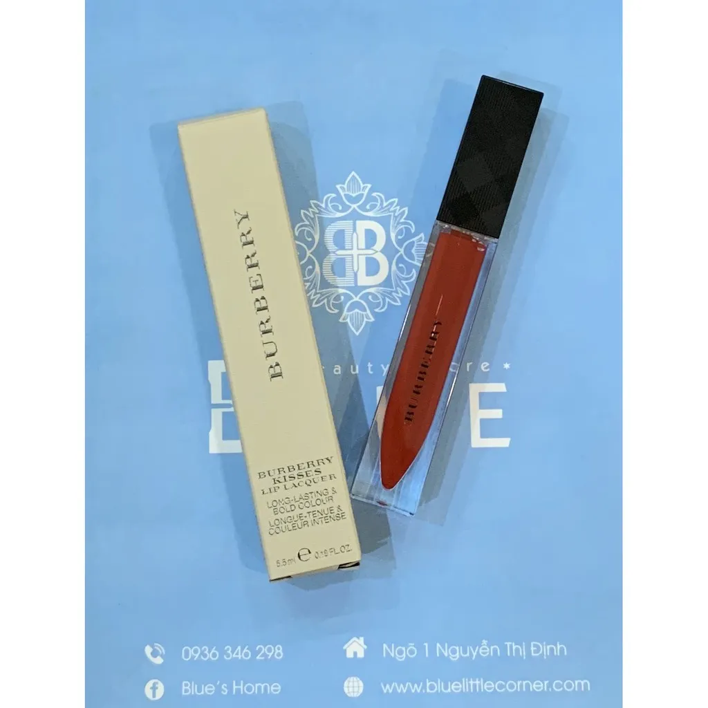 Son kem bóng Burberry Kisses Lip Lacquer  Military Red 