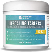 Descaling Tablets (12 Count/Up To 12 Uses) For Jura, Miele, Bosch, Tassimo Espresso Machines and Miele Steam Ovens by Essential Values 12 Count (Pack of 1)