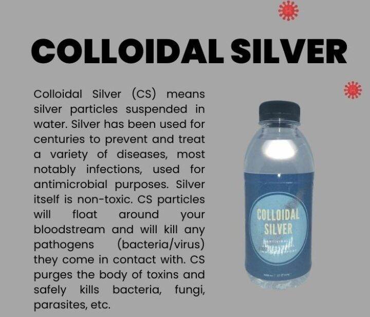 Colloidal Silver Antibacterial, Antimicrobial, Natural Remedy, No side
