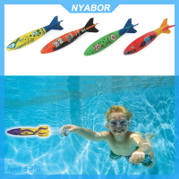 NYABOR 4ชิ้น/เซ็ต Diving torpedo ว่ายน้ำใต้น้ำเล่นของเล่นการฝึกอบรมเครื่องมือ