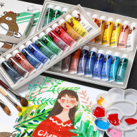 1224สี12Ml Professional ชุดสีอะคริลิค DIY Pele Hand-Painted Craft ภาพวาดเด็ก Art Teaching Supplies