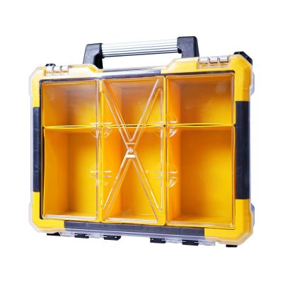 SuperSales - X1 ชิ้น - กล่องพลาสติกใส่อะไหล่ ระดับพรีเมี่ยม รุ่น HL3086-C ขนาด 38 x 34 x 11 ซม. สีเหลือง - ดำ ส่งไว อย่ารอช้า -[ร้าน Hopngern shop จำหน่าย อุปกรณ์งานช่างอื่นๆ ราคาถูก ]