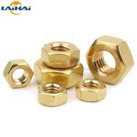 5/10/20/50/100pcs DIN934 Solid Brass Copper Hex Hexagon Nut for M1 M1.2 M1.4 M1.6 M2 M2.5 M3 M4 M5 M6 M8 M10 M12 Screw Bolt Nails  Screws Fasteners