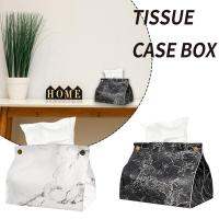 Tissue Case Box Container PU Leather Marble Pattern Pouch Bag Tissue Napkin Box Organizer Cosmetic Papers Holder Case Z0N9