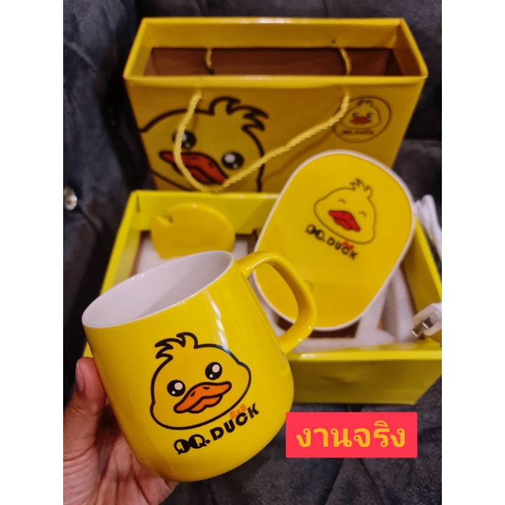spa-home-shop-แก้วอุ่นร้อน-เป็ดน้อย-ได้ครบพร้อมกล่องตามรูปไปเลยจ้า-1-เซทจะมีแก้ว-ฝาแก้ว-ช้อน-ฐานอุ่นร้อน-พร้อมกล่องน้า