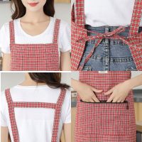 Extended apron female summer thin section zipper kitchen work antifouling breathable men web celebrity zip straps