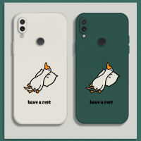 เคส Redmi Note 7 Case เคสการ์ตูนน่ารักเป็ดเคสซิลิโคนเหลว Flocking ฝาครอบโทรศัพท์ป้องกัน เคสโทรศัพท์