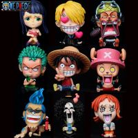 Q version One Piece hand model Straw Hat Luffy Zoro Chopper Chassis Cake Doll Car Ornament Blind Box
