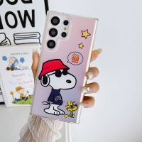 เคสลายการ์ตูน IMD น่ารักสนูปี้แบบนิ่มสำหรับ Samsung กาแลคซี S23 S22 S23Plus พิเศษพร้อมที่ครอบเลเซอร์อัลตร้า S22พร้อมจี้