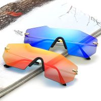 [The newest] 2023 European and Fashion Real Film Sunglasses One-piece Wind Glasses Wholesale Metal Outdoor