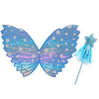 BHShop Angel Wings Fairy Wand Set Colorful Butterfly Wings Star Magic Wand Festival Props Decorations