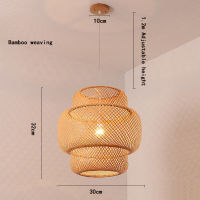 Modern environmental protection bamboo handicraft woven chandelier restaurant attic bamboo lantern decorative chandelier LED