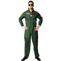 Kids Adults Cosplay Movie&amp;tv Top Gun Airforce Uniform Halloween Dress Up Party Costumes for Men Women Army Green Pilot Jumpsuit