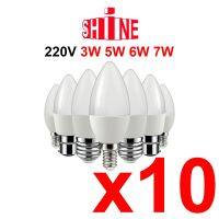 [Super bright bulb] 10ชิ้น Led เทียนหลอดไฟ C37 3วัตต์5วัตต์6วัตต์7วัตต์อบอุ่นสีขาวเย็นวันแสง B22 E14 E27 220โวลต์240โวลต์ประหยัดพลังงานของ Super Bright