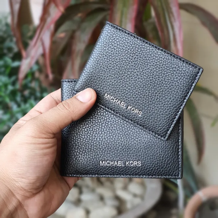 Michael Kors Pebble Leather Billfold Men's Wallet With Card Case - Black |  Lazada PH