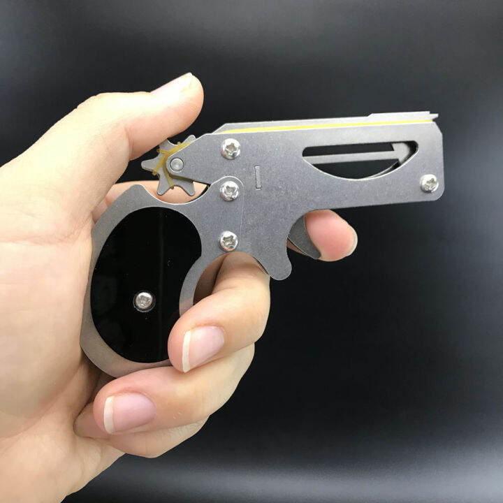 Pure steel 6shot small snail revolver metal rubber band gun can launch