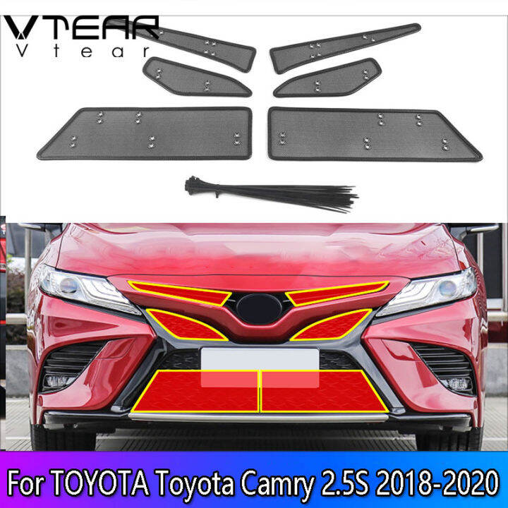 vtear-สำหรับ-toyota-crown-alphard-vellfire-corolla-cross-camry-levin-gt-harrier-sienna-vios-fs-กระจังตาข่ายจับแมลงภายนอกตัวเครื่องป้องกันแผ่นครอบตกแต่งรถ