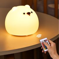 Led Night light Child Silicone Light USB Rechargeable Touch Sensor Colorful Lamp For Kids Bedroom Bedside Touch Animal bear Lamp Night Lights