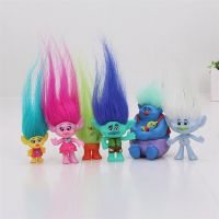 6 Buah/ ชุด2-6ซม. Figur Film Troll Boneka Poppy Cabang Biggie Troll Mainan ตุ๊กตาขยับแขนขาได้