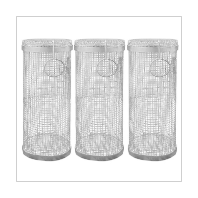 3Pcs Cylindrical Barbecue Basket BBQ Cage Outdoor BBQ Suppiles Non Stick Kitchen Accessory for Kitchen/BBQ