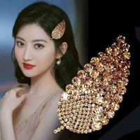 Rhinestone Hairpin Korean Cute Bangs Clip Colorful Leaves Hair Accessories 2022 New Products